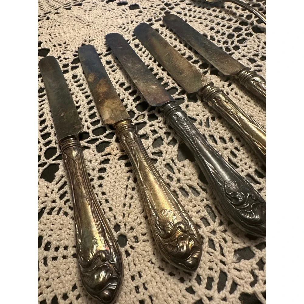 Community Silver Fork set, silver-plated/Art Nouveau